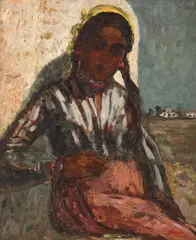 Otto Briese, Tătăroaică la Balcic, ulei pe carton