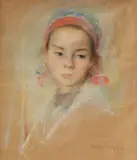 Gyula Bálint, Micuța țărăncuţă, 1919, pastel pe hârtie