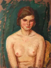 Intimitate by Ștefan Dimitrescu, ulei pe carton, sold Jun 2016