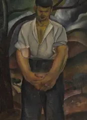 Alexandru Phoebus, Om cu pâine, 1930-1931, ulei pe carton
