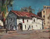 Bucureștiul Vechi (Spre Piața Senatului) by Gheorghe Petrașcu, 1929, ulei pe pânză, offered Jun 2016