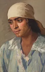 Baticul alb by Petre Bulgăraş, 1926, ulei pe pânză lipită pe carton, offered Jun 2016