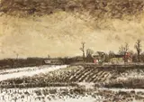Iarnă by Sorin Ilfoveanu, 1987, tempera pe pânză, offered May 2016