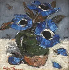 Natalia Moscu, Anemone, ulei pe carton
