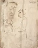 Sorin Ilfoveanu, Personaje, 1986, laviu şi tempera pe hârtie