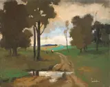 Maria Constantin, La apus, 1995, ulei pe pânză