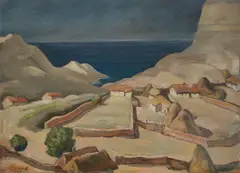 Artur Leiter, Dealul alb de la Balcic, 1943, ulei pe carton