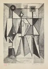 Alexandru Țipoia, Trei surori, 1952, litografie