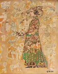 Orientală by Georgeta Năpăruș, 1983, ulei pe pânză, sold May 2016