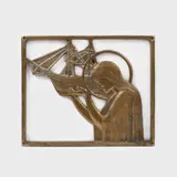 "Maica Domnului, protectoarea marinarilor", aplică decorativă ce reproduce aversul plachetei "Stella Mares" by Principesă a României Ileana, bronz patinat, sold May 2016