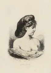 Eleganţă by Theodor Aman, acvaforte şi gravură cu acul, sold May 2016