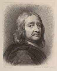 Constantin Daniel Stahi, Portretul lui Philippe de Champaigne (după Gérard Edelinck), 1876, gravură cu dăltiţa