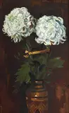 Crizanteme albe by Octav Băncilă, ulei pe pânză, sold May 2016