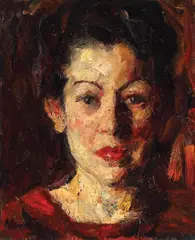 Rudolf Schweitzer–Cumpăna, Portret de femeie, 1939, ulei pe carton
