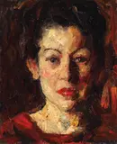 Portret de femeie by Rudolf Schweitzer–Cumpăna, 1939, ulei pe carton, sold Apr 2016