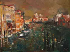 Canal Grande by Corneliu Baba, 1980, ulei pe pânză, offered Apr 2016