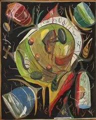 Totem by Ștefan Pelmuș, 1998, ulei pe carton, offered Apr 2016