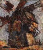 Moară by Rudolf Schweitzer–Cumpăna, ulei pe carton, sold Apr 2016