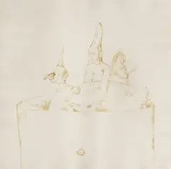 Călători by Ștefan Câlția, 1993, peniţă şi creion pe hârtie, offered Apr 2016