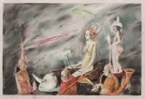 Ștefan Câlția, Nocturnă (Compoziţie), 1985, pastel, acuarelă, guaşă şi tempera pe hârtie