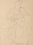 Maryna Baranovska, Violoncelul, 1998, peniţă pe hârtie