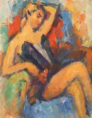 Dansatoare by Ion Musceleanu, 1984, ulei pe pânză lipită pe carton, sold Apr 2016