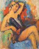 Dansatoare by Ion Musceleanu, 1984, ulei pe pânză lipită pe carton, sold Apr 2016