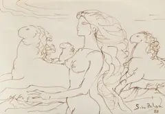 Alegorie by Sabin Bălașa, 1988, cariocă pe hârtie, sold Apr 2016