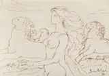 Alegorie by Sabin Bălașa, 1988, cariocă pe hârtie, sold Apr 2016