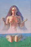 Sirenă by Sabin Bălașa, 1988, ulei şi guaşă pe carton subţire, sold Apr 2016