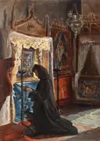 Aurel Vintilescu, Rugăciune, 1910, ulei pe carton