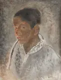 Alexandru Phoebus, Portret de băiat, 1934, guașă pe hârtie lipită pe carton