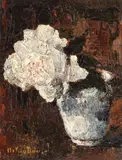 Cană cu trandafir by Octav Băncilă, ulei pe pânză, sold Mar 2016