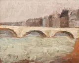 Pod peste Sena by Theodor Pallady, mijlocul anilor '20, ulei pe lemn, sold Mar 2016