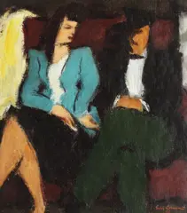 Tudor Lorman, În tren, 1947, ulei pe pânză