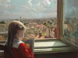 George Catargi, Micuța pictoriță, ulei pe carton