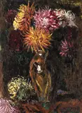 Crizanteme by Octav Băncilă, ulei pe pânză, sold Mar 2016