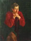 Nicolae Stoica, Bluza roșie, 1940, ulei pe pânză