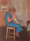 Constantin Artachino, Fetiţă cusând