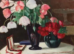 Emil Ştefănescu, Mărgele și lalele, 1929, ulei pe carton