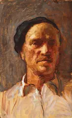 Autoportret by Samuel Mützner, ulei pe carton subţire, sold Mar 2016