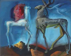 Animale celeste by Sabin Bălașa, 1985, ulei pe pânză, sold Feb 2016