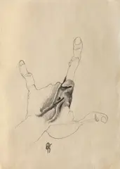 François Pamfil, Studiu de mână, 1985, creion pe hârtie