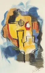 Aurel Jiquidi, Alchimie, 1951, ceracolor și ulei pe hârtie