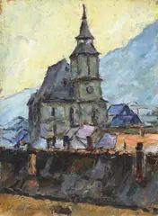 Ştefan Mironescu, Biserica Neagră din Brașov, 1962, ulei pe carton