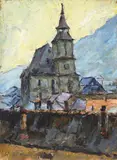 Ştefan Mironescu, Biserica Neagră din Brașov, 1962, ulei pe carton