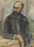 Catul Bogdan, Portretul lui Nicolae Iorga, 1967, acuarelă și tuș pe hârtie