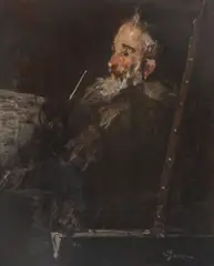 Eustațiu Stoenescu, Amatorul de artă, 1939, ulei pe carton