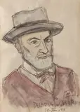 Pălăria Visarion by Theodor Pallady, acuarelă și creion pe hârtie, sold Feb 2016