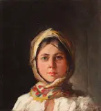 Maria Urlăţianu, Portret de țărăncuță, ulei pe pânză